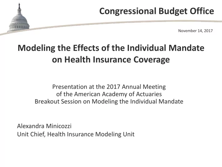 congressional budget office