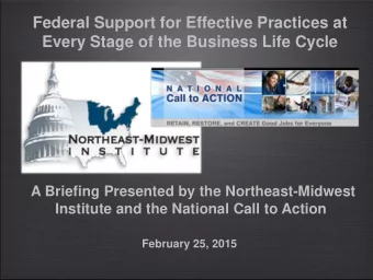 Federal Support for Effective Practices at Every Stage of the Business Life Cycle  A Briefing
