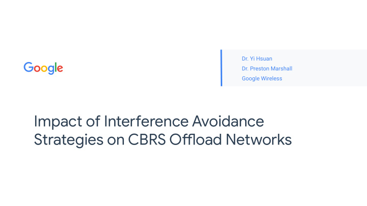 impact of intergerence avoidance strategies on cbrs