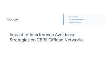 Impact of Intergerence Avoidance  Strategies on CBRS Offmoad Networks  General Thoughts  Much of