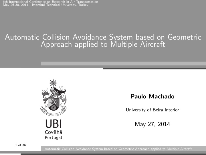automatic collision avoidance system based on geometric
