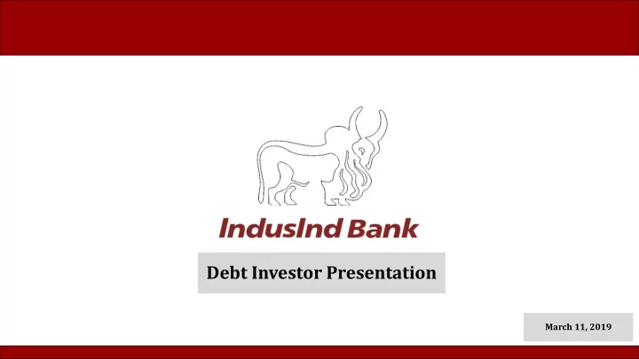 debt investor presentation
