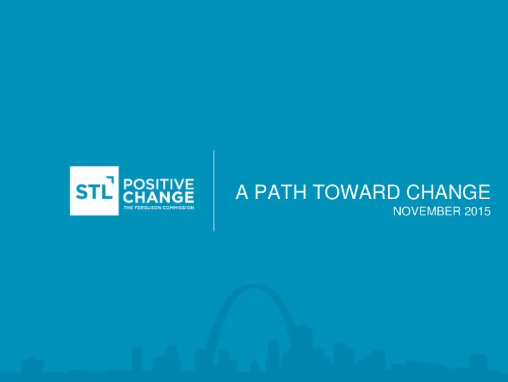 a path toward change