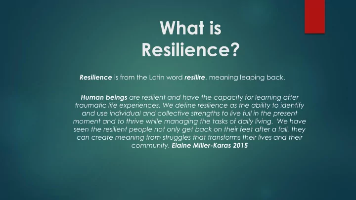 resilience