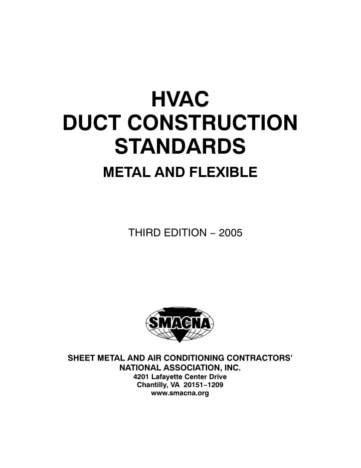 hvac duct construction standards