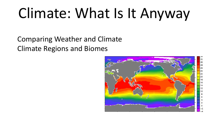 climate what is it anyway