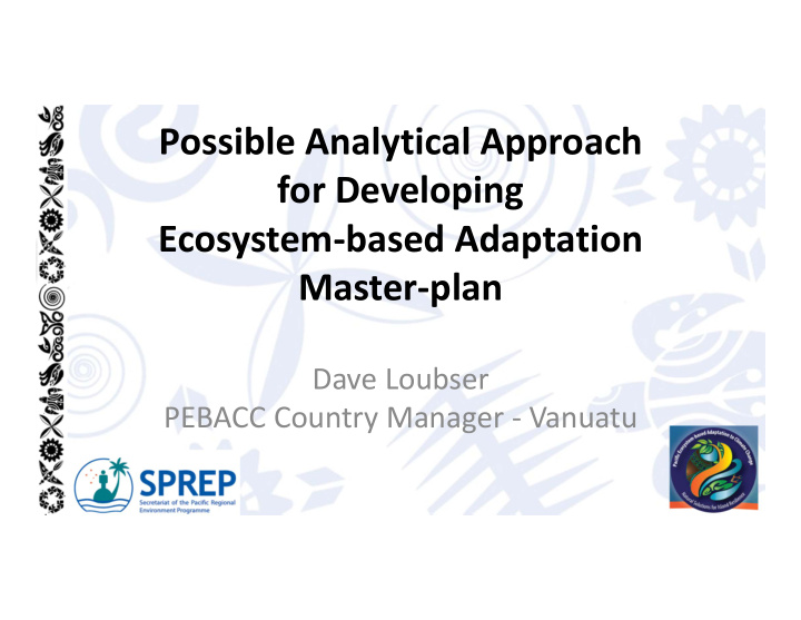possible analytical approach for developing ecosystem