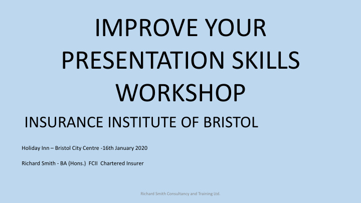 presentation skills workshop