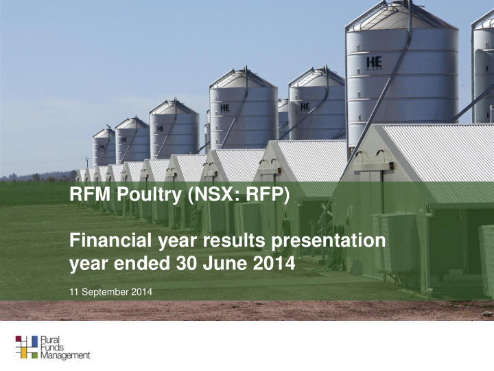 financial year results presentation year ended 30 june