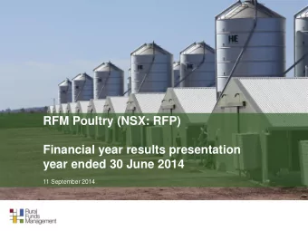 Financial year results presentation  year ended 30 June 2014  11 September 2014  Disclaimer This