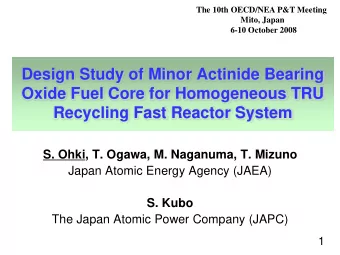 Design Study of Minor Actinide Bearing  Oxide Fuel Core for Homogeneous TRU  Recycling Fast Reactor