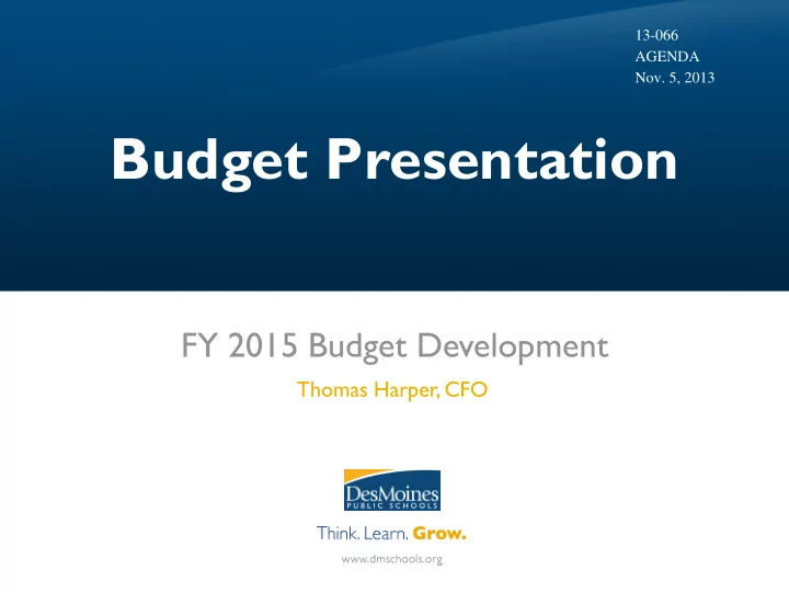 budget presentation