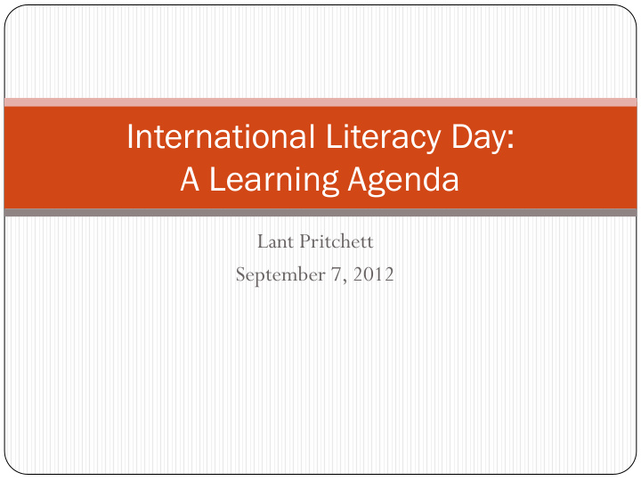 international literacy day a learning agenda