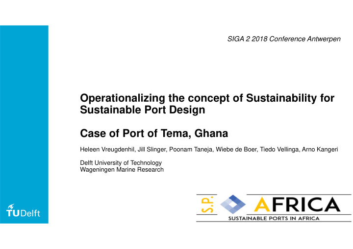 operationalizing the concept of sustainability for