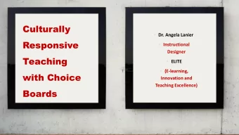 Teaching  ELITE  (E-learning,  with Choice  Innovation and  Teaching Excellence)  Boards