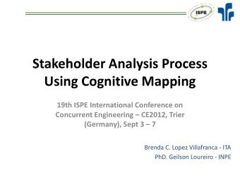 Using Cognitive Mapping  19th ISPE International Conference on Concurrent Engineering  CE2012,