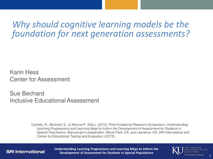 foundation for next generation assessments