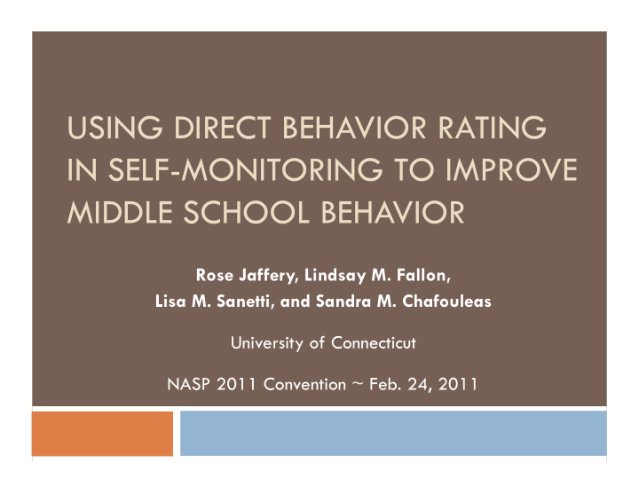 using direct behavior rating in self monitoring to