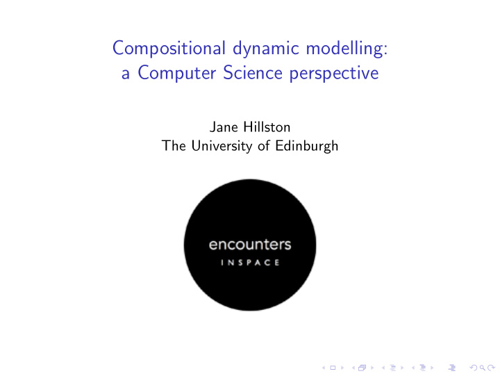 compositional dynamic modelling a computer science