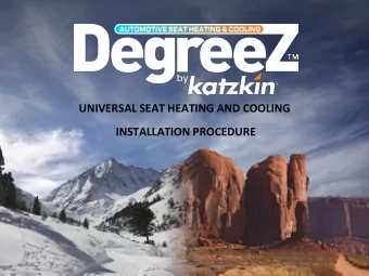 UNIVERSAL SEAT HEATING AND COOLING  INSTALLATION PROCEDURE  TED - OPERATING PRINCIPLE  The MTM