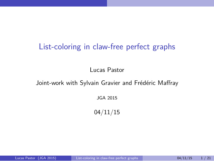 list coloring in claw free perfect graphs