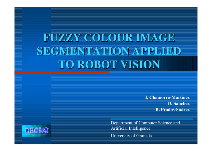 fuzzy colour image fuzzy colour image segmentation