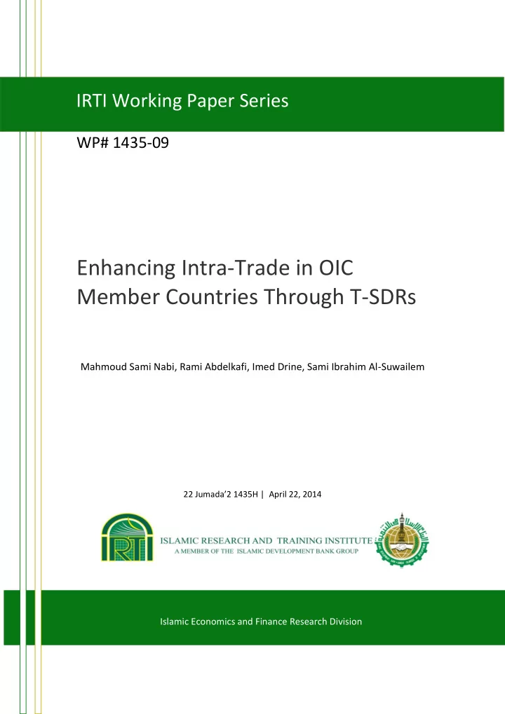 irti working paper series wp 1435 09 enhancing intra