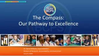 The Compass:  Our Pathway to Excellence  Dr. Darryl Williams, Superintendent  Division of Research,