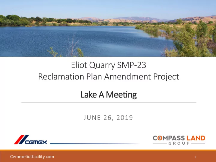 eliot quarry smp 23 reclamation plan amendment project