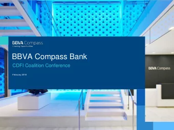 BBVA Compass Bank  CDFI Coalition Conference  February 2018 Presentation title / 2  BBVA around the