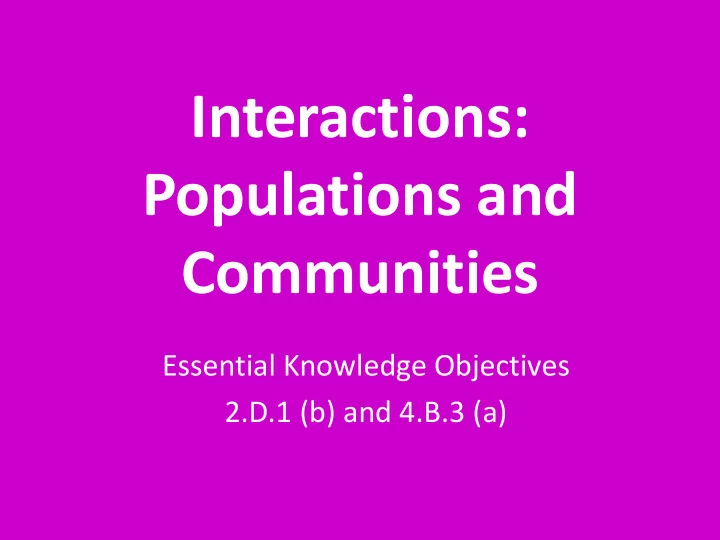 communities