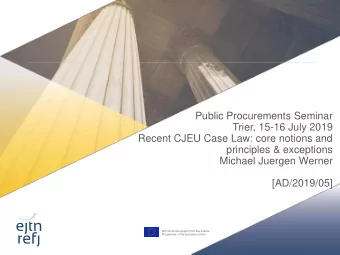 principles &amp; exceptions  Michael Juergen Werner  [AD/2019/05]  With financial support from the