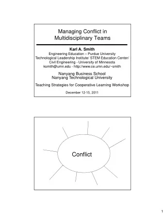 Conflict  1  Categorize and record the number of associations that fit in  each of the following