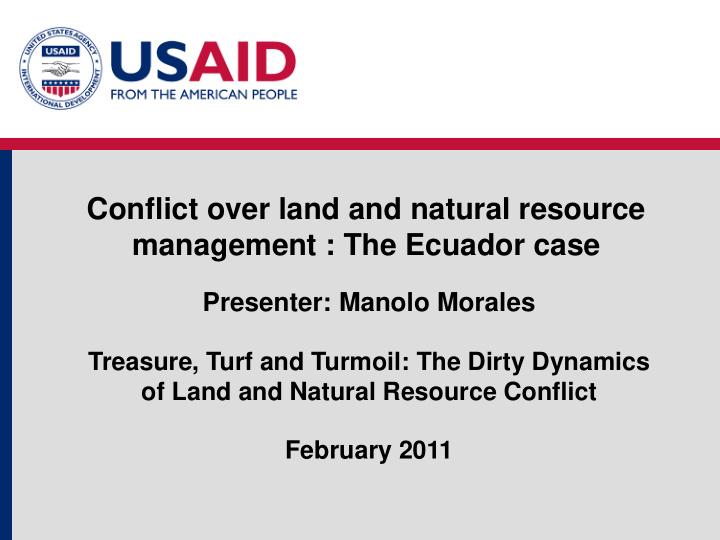 conflict over land and natural resource management the