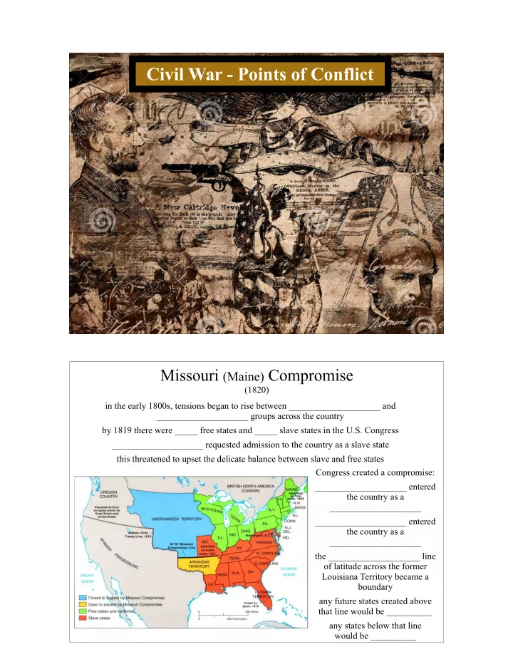 civil war points of conflict