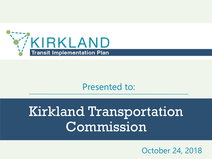 kirkland transportation commission
