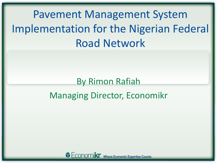 pavement management system