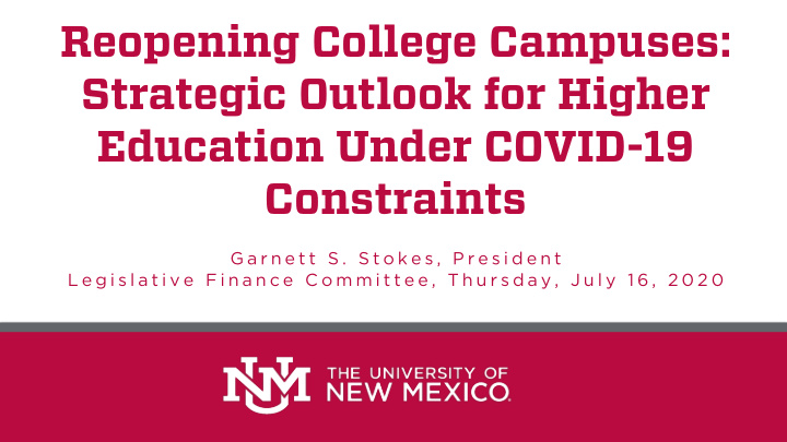 reopening college campuses strategic outlook for higher