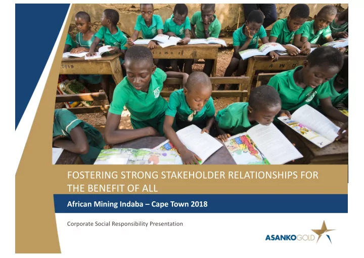 fostering strong stakeholder relationships for the
