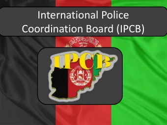 Coordination Board (IPCB)  Mission Statement  The international community assists the Islamic