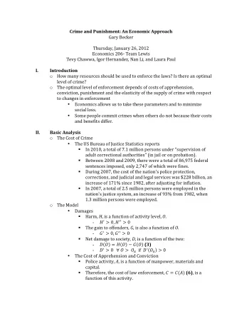 Crime  and  Punishment:  An  Economic  Approach    Gary  Becker