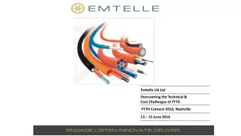 FTTH Connect 2016, Nashville 13  15 June 2016  Update on Emtelle  Financial Highlights
