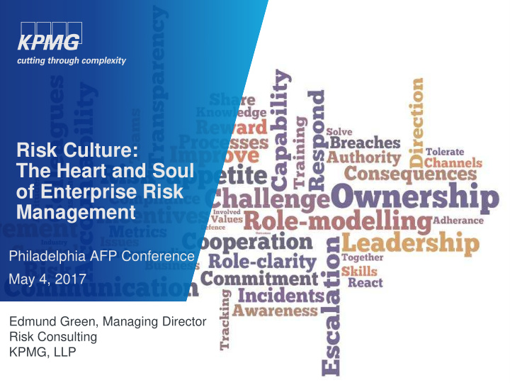 risk culture the heart and soul of enterprise risk
