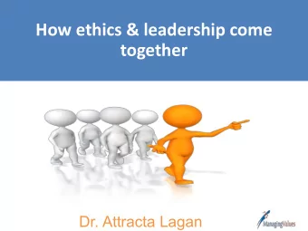 How ethics &amp; leadership come  together  Dr. Attracta Lagan  CHALLENGING MINDSETS  FOCUS TODAY