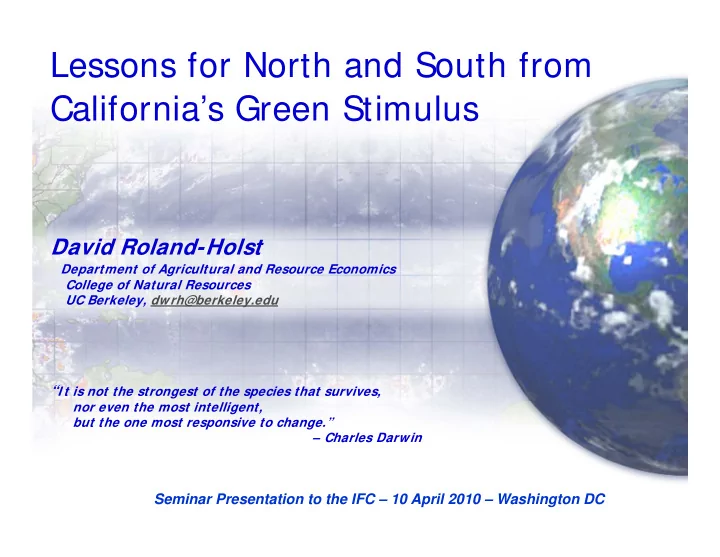 lessons for north and south from california s green