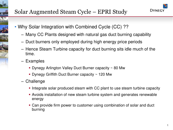 solar augmented steam cycle epri study