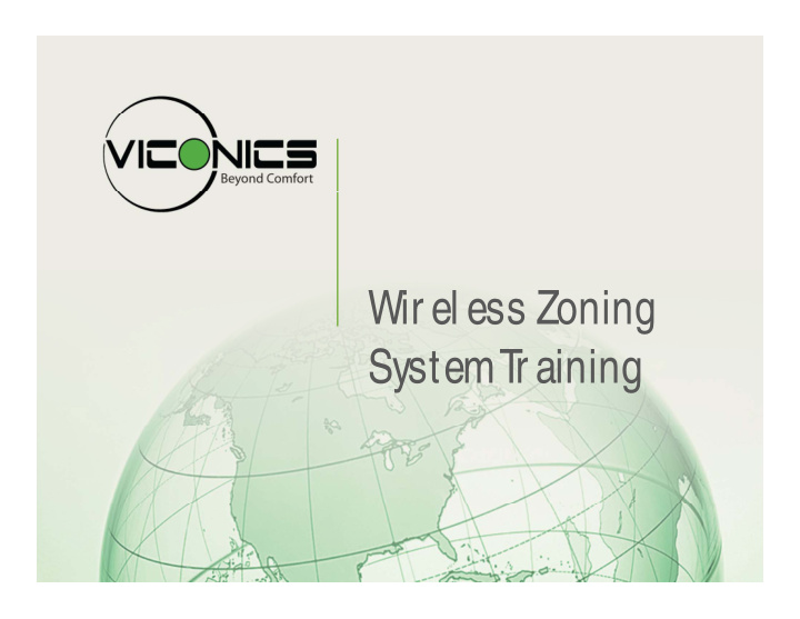 wir el ess zoning system t r aining pr esentation t pr