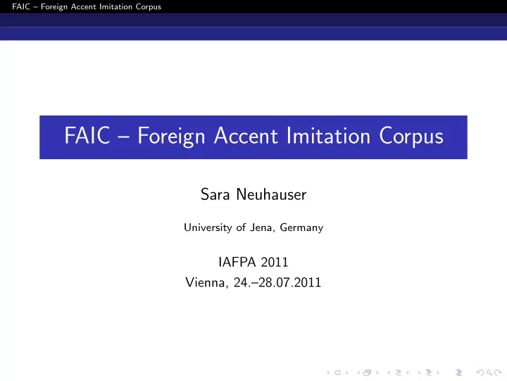 faic foreign accent imitation corpus
