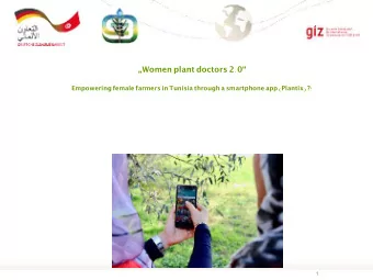 Women plant doctors 2 . 0  Empowering female farmers in Tunisia through a smartphone app (