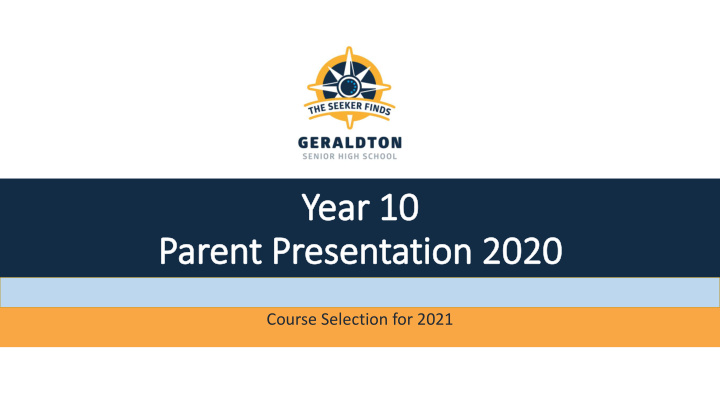 course selection for 2021 welcome greg kelly principal